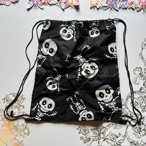 Skeleton Drawstring Backpack Bag, Draw String Back Sack, Gym/Swim Bag For Unisex
